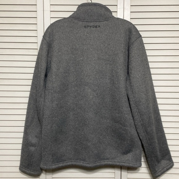 Spyder Gray Fleece Sherpa Lined Waffle Knit Jacket Size M - Picture 7 of 8